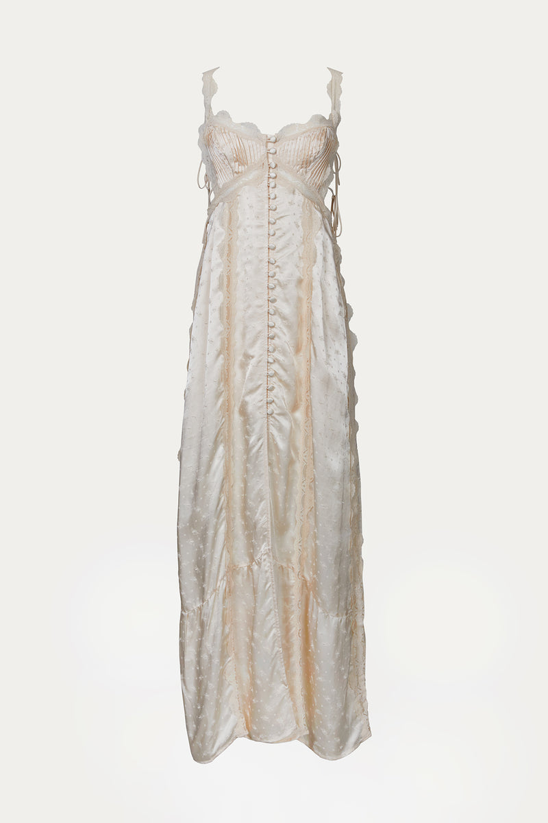 knee length dresses for ladies Liz Maxi Dress White in Jersey with lurex main image 1