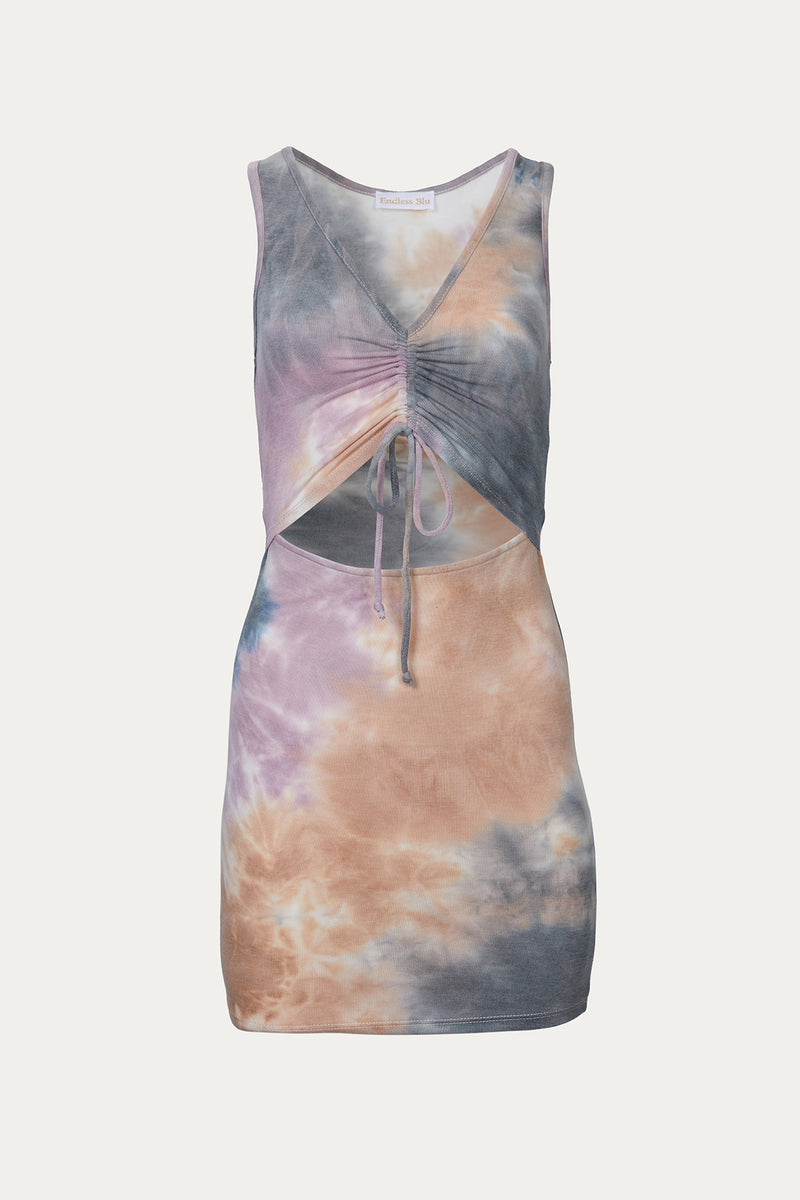 ENDLESS BLU | TIE DYE FRONT DETAIL DRESS