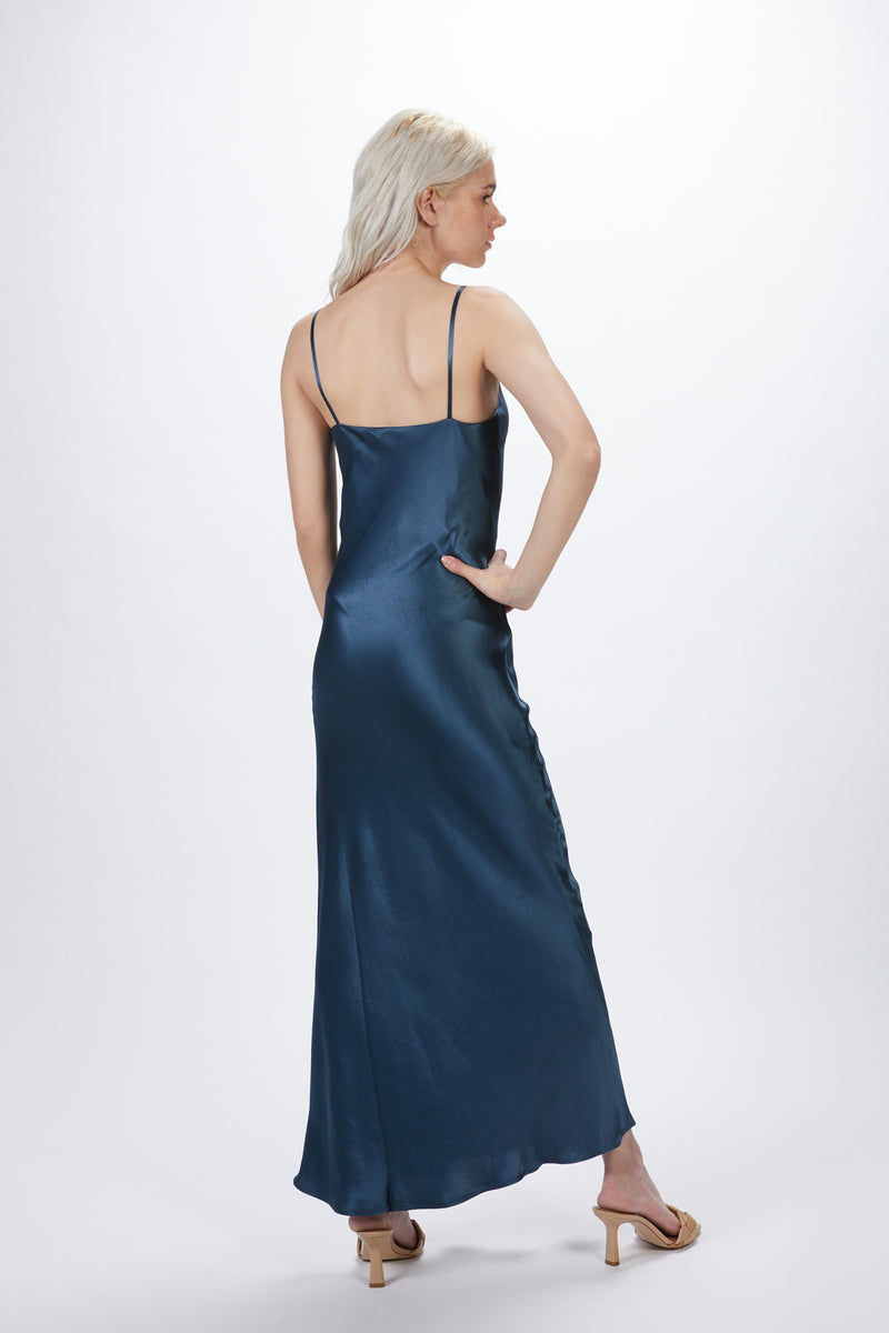 THE LYON SILK-SATIN MAXI DRESS | ASCENO | The Silence Co