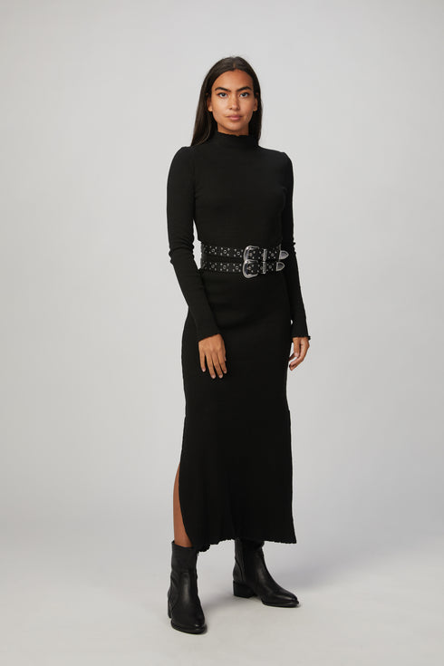 DOUBLE-BUCKLE LEATHER BELT