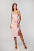 BETINA BOW SPLIT MIDI DRESS