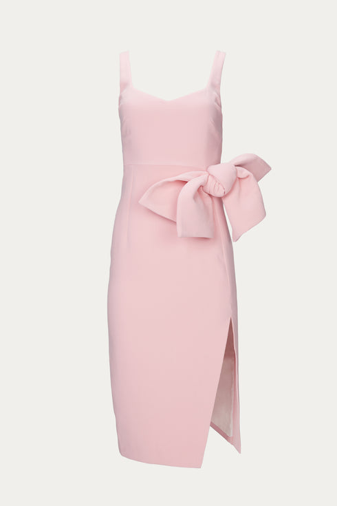 BETINA BOW SPLIT MIDI DRESS