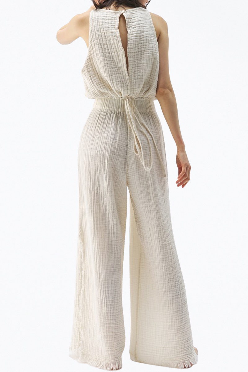 BEIGE OPENBACK COTTONGAUZE CROP TOP IKIKIZ PEOPLE The Silence Company