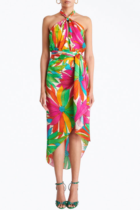 KIT FLORAL GATHERED SILK JACQUARD SKIRT