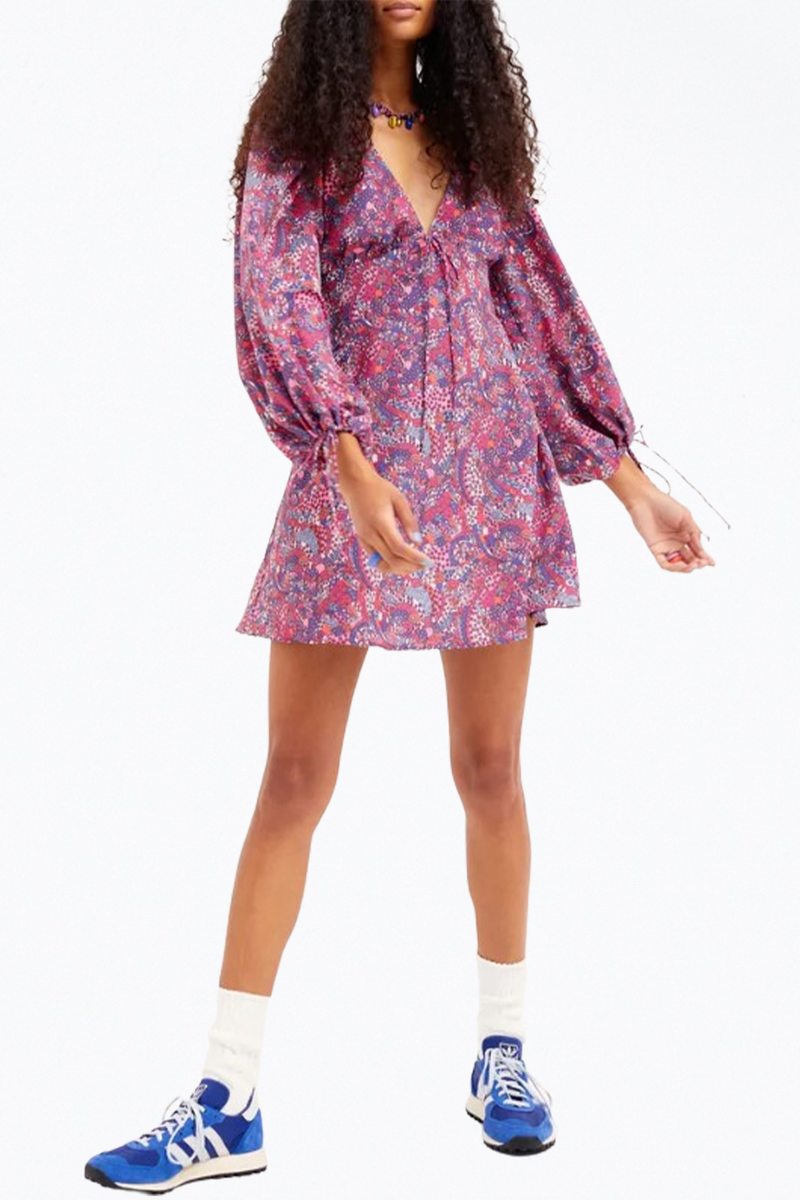 FOR LOVE & LEOMONS - PURPLE TONYA OPEN-BACK LONG SLEEVE MINI DRESS The Silence Co FOR LOVE & LEOMONS - PURPLE TONYA OPEN-BACK LONG SLEEVE MINI DRESS The Silence Co