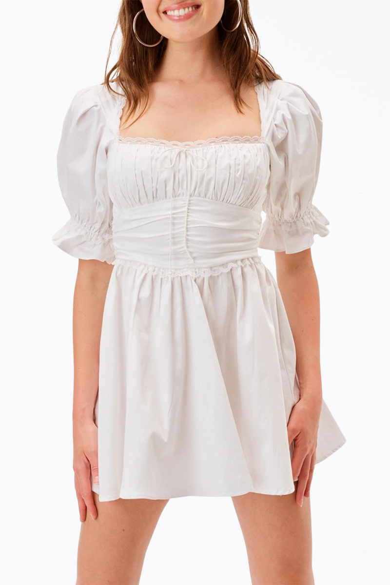 for love & lemons fondant shirred mini dress FONDANT SHIRRED MINI DRESS – Mulaner