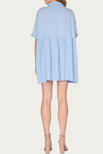 knee length dresses for ladies Solène Linen Shirtdress – SOLIKA main image 1
