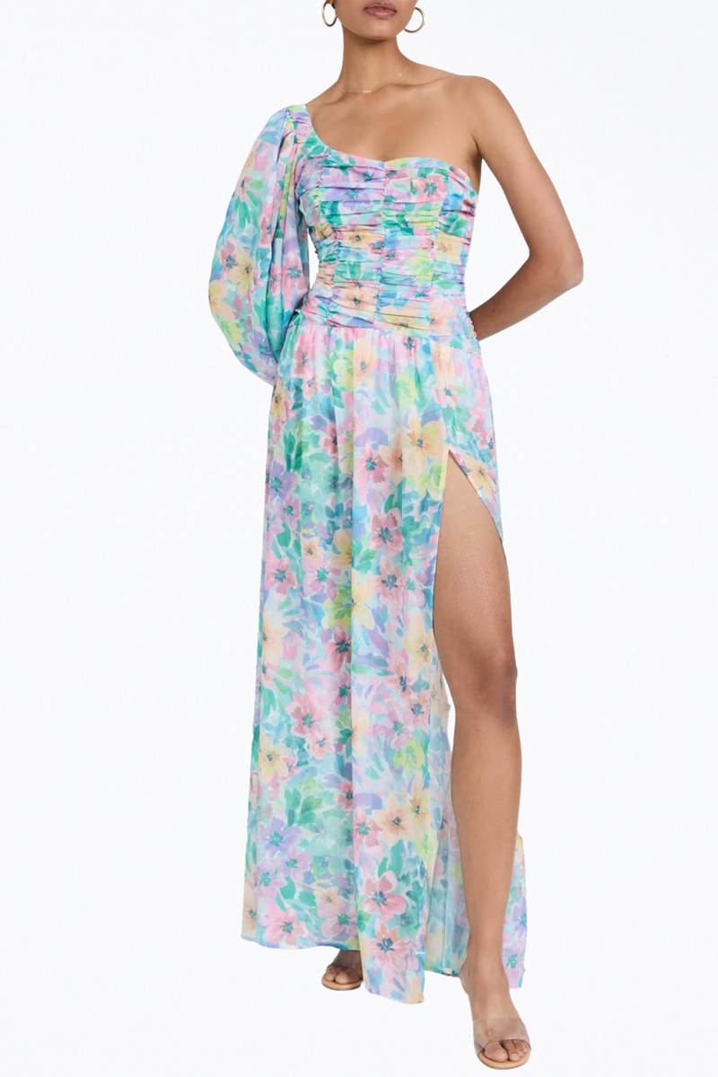 for love & lemons blaire one shoulder maxi dress Large For Love & Lemons NWT Blaire One Shoulder Maxi Dress Weathered West Collective