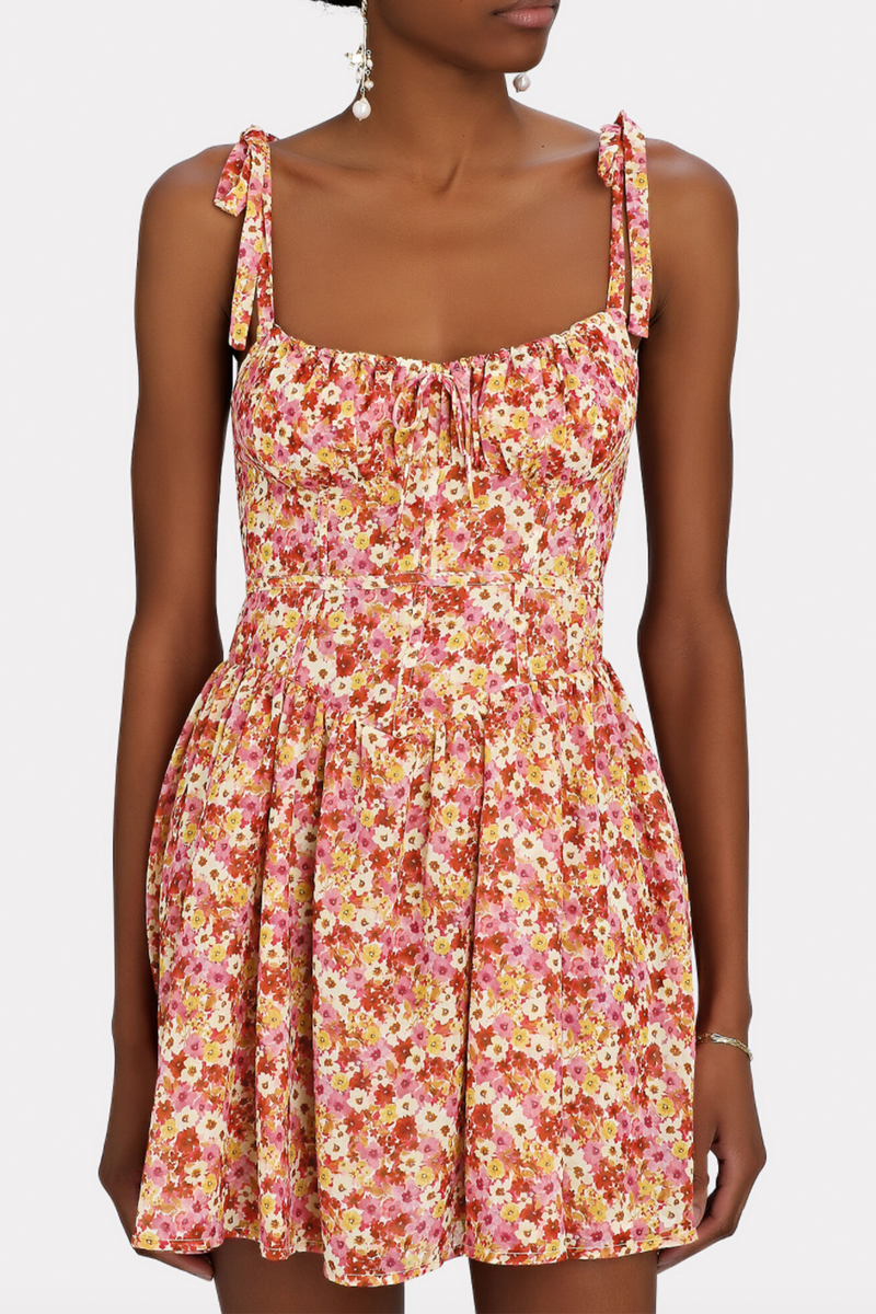 for love and lemons felicia mini dress FELICIA FLORAL-PRINT MINI DRESS