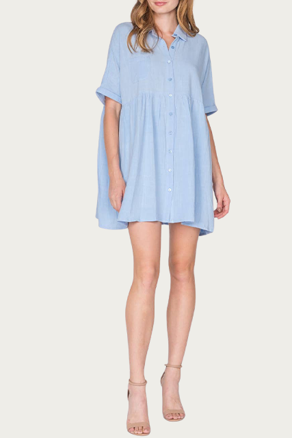 LINEN-BLEND MINI SHIRT DRESS | FORE COLLECTION | The Silence Company LINEN-BLEND MINI SHIRT DRESS | FORE COLLECTION | The Silence Company