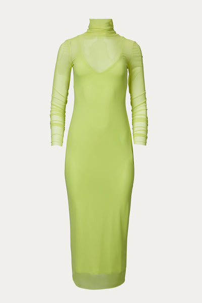 afrm shailene long sleeve turtleneck mesh dress Shailene Mesh Turtleneck Dress