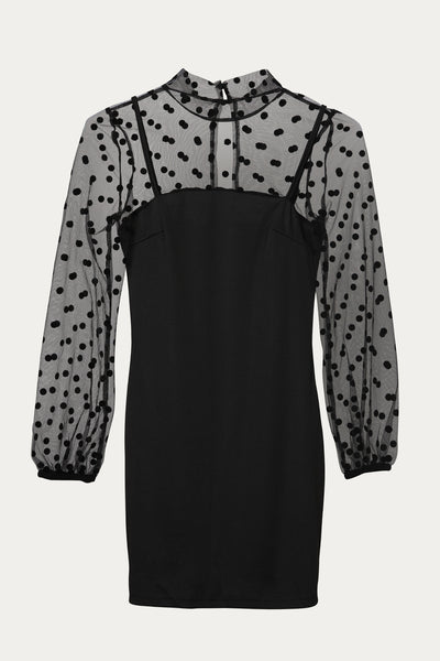 POLKA DOT MESH SLEEVE MINI DRESS | MELODY | The Silence Company POLKA DOT MESH SLEEVE MINI DRESS | MELODY | The Silence Company