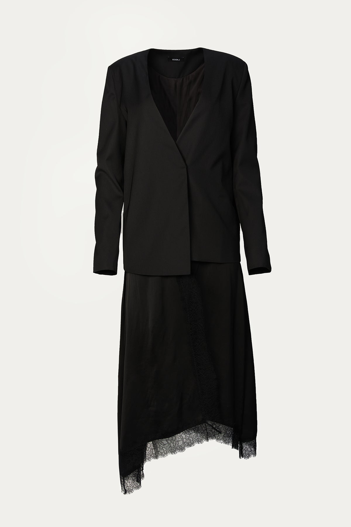 Goen.J long-sleeve mini shirt dress - Black