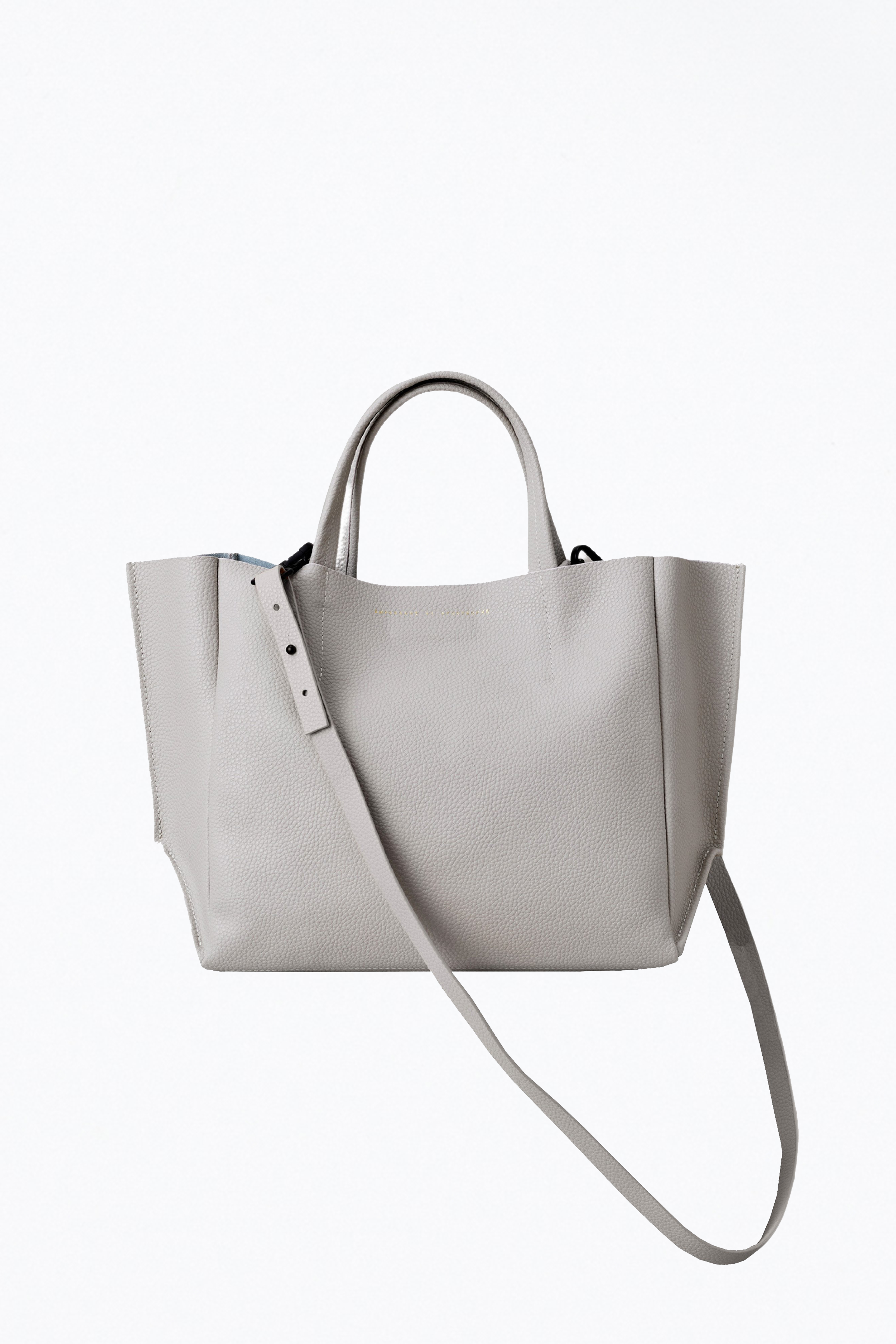 Ampersand As Apostrophe Textured Leather Unisex Backpack-Tote Taupe Gray Full Togo Leather Backpack | Elegant Everyday Design main image 2
